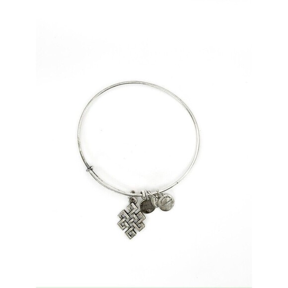 Alex and Ani Silver Endless Knot Nautical Silver Expandable Charm Bracelet - Picture 1 of 1